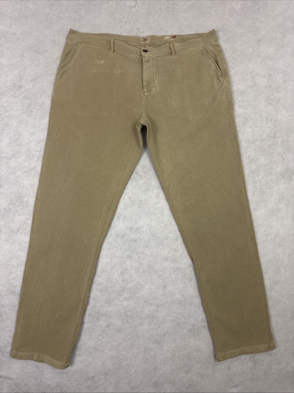 Faherty Pants Mens Size 40 Khaki Coastline Chino Stretch Golf Minimalist Preppy‎